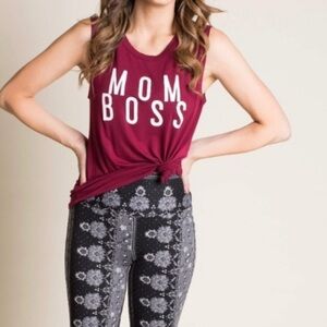 NWT Maroon Mom Boss Tank by Amelia James 💪🏻